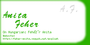 anita feher business card